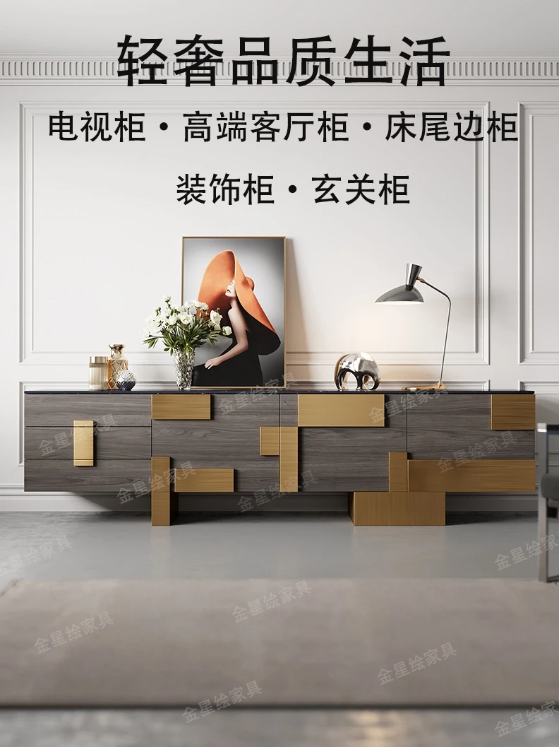 Light luxury Xuan closet creative design novel living room display cabinet Italian TV cabinet rock board storage cabinet locker