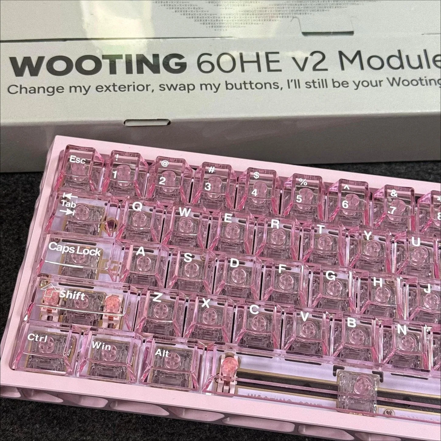 2026 New Sakura Pink PC Keycaps Cherry Profile 130+ Keys Crystal Clear Translucent for Wooting Magnetic Switch Keyboard