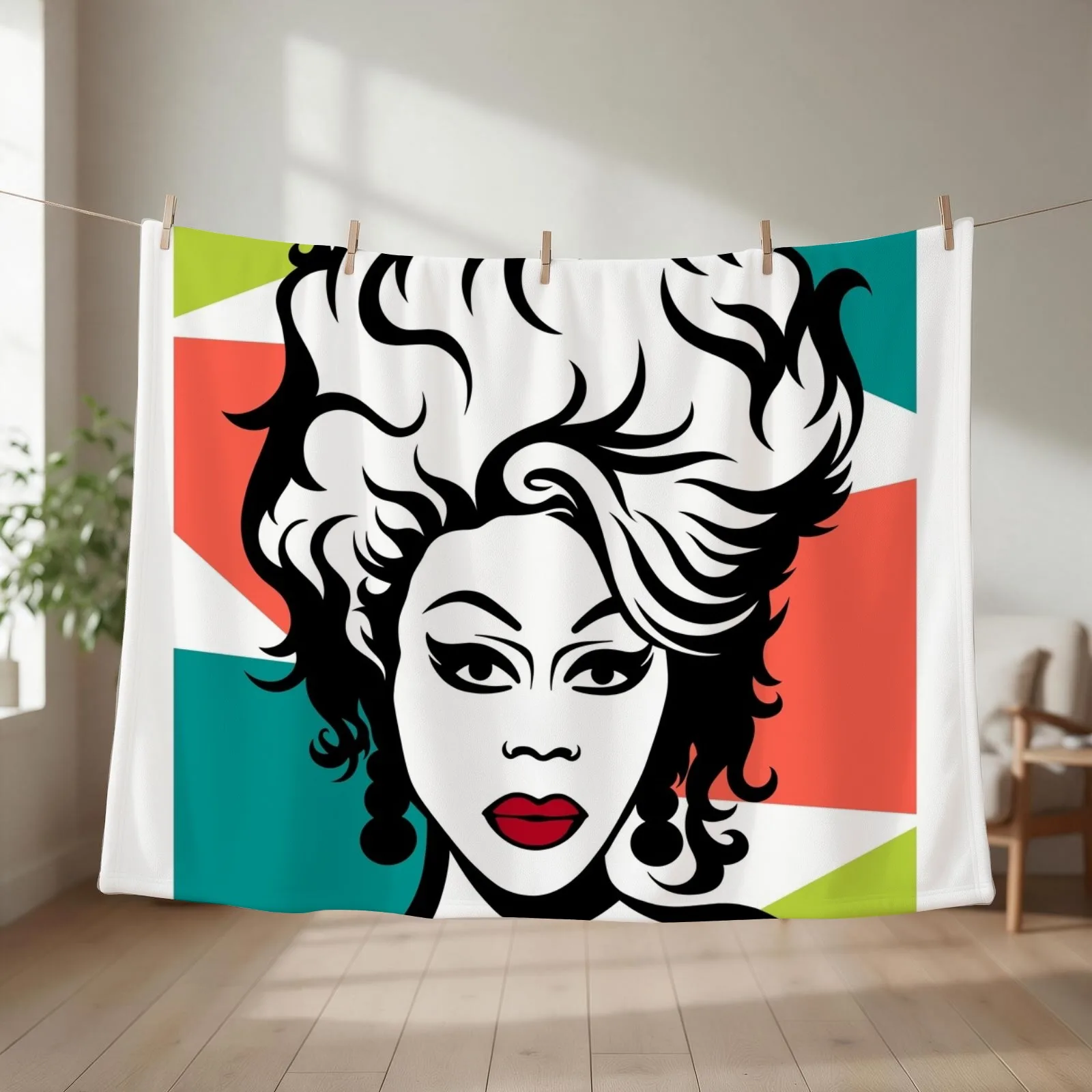 RuPaul Pop Art Throw Blanket couch cozy soft plush fuzzy picnic outdoor blanket