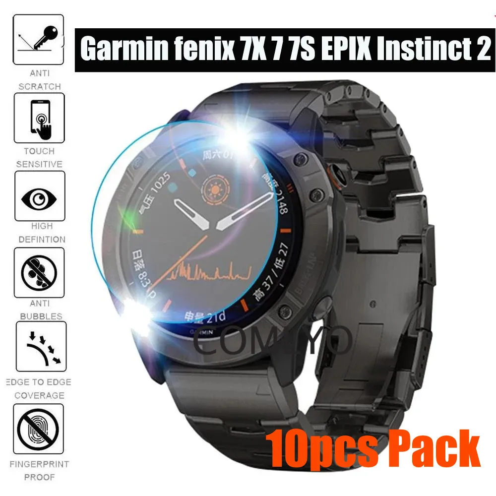 10PCS pack For Garmin Fenix 7X 7 7S EPIX Instinct 2X Tempered Glass Screen Protector Clear 9H Film Explosion-proof