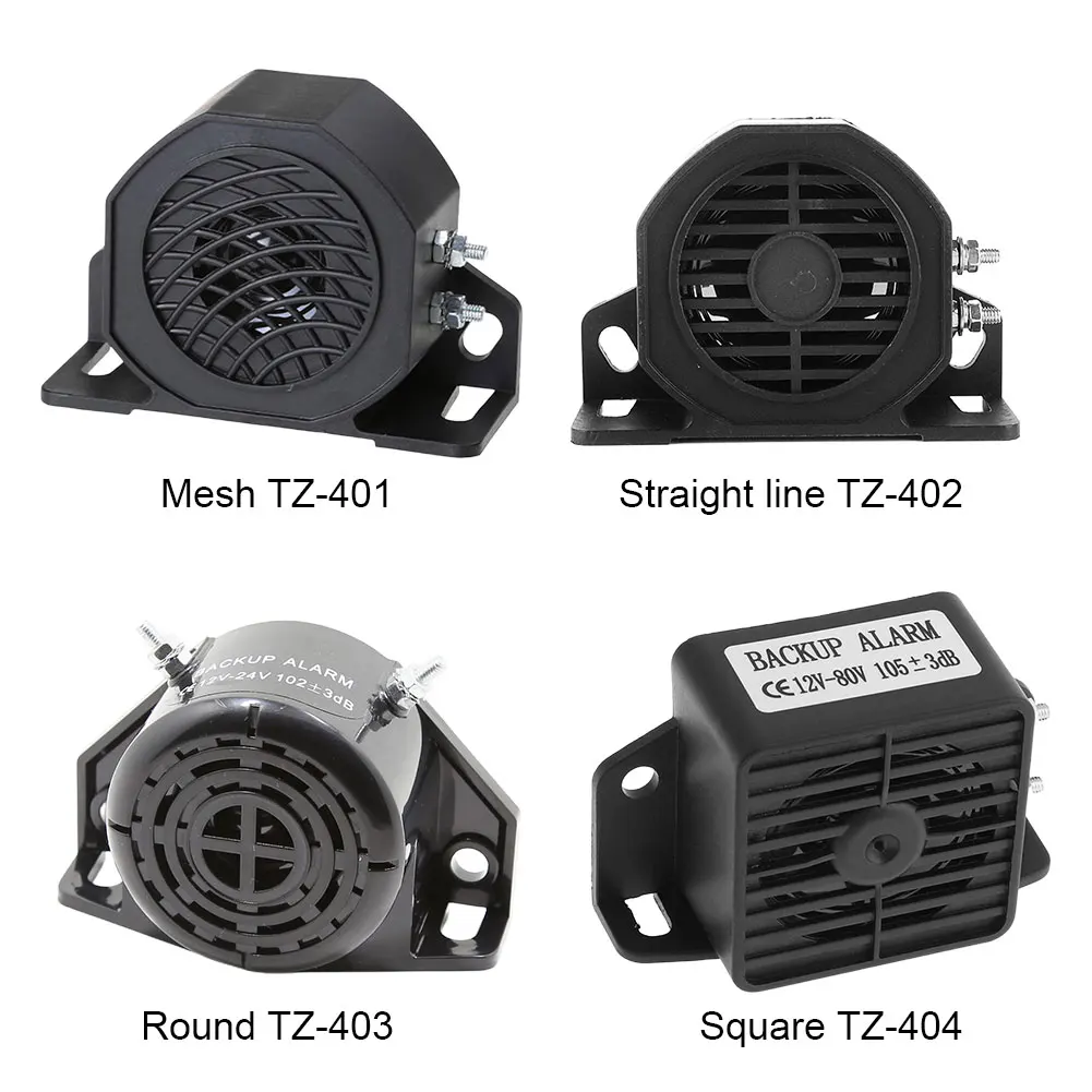 데시벨 백업 사이렌 비퍼 부저 소리 경고 경보, 자동차 트럭 차량 경적, 차량 후진 알림, 12V, 24V, 107dB