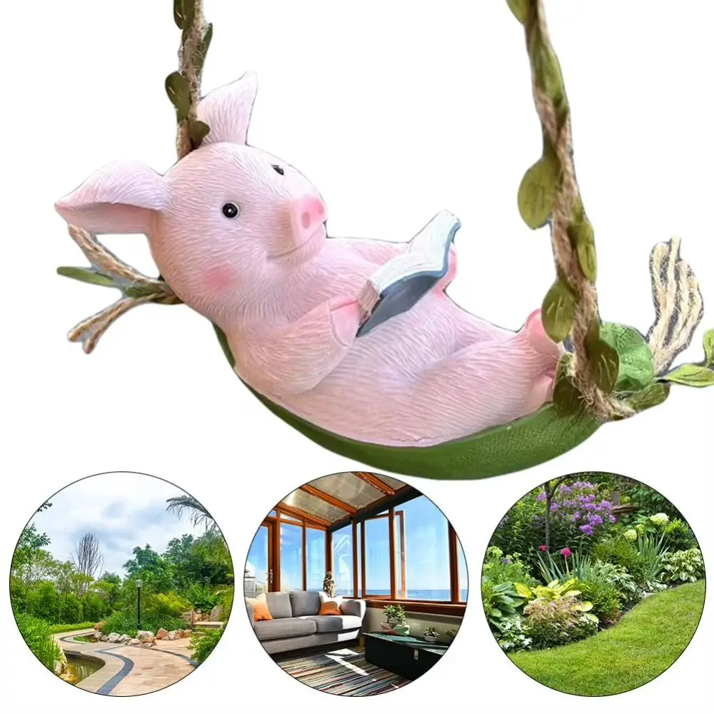 

Resin Rabbit Swinging Garden Decoration Waterproof Pendant Rabbit Swing Miniature Figures Statue Cartoon Duck Table Decoration