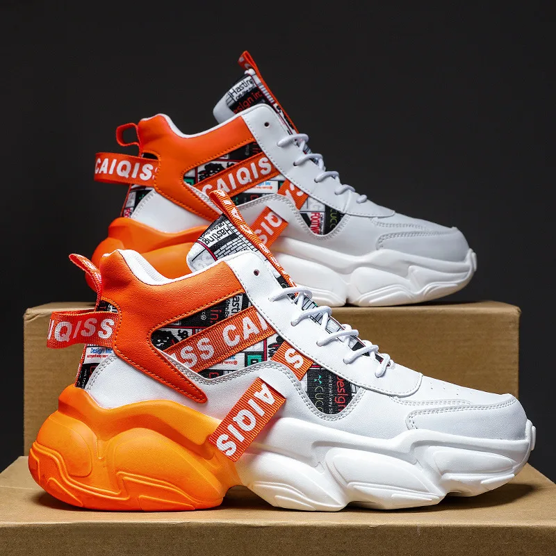 Zapatos de primavera para hombre, zapatillas deportivas de baloncesto para escuela secundaria, zapatillas informales para jóvenes con plataforma alta, zapatos de moda para papá