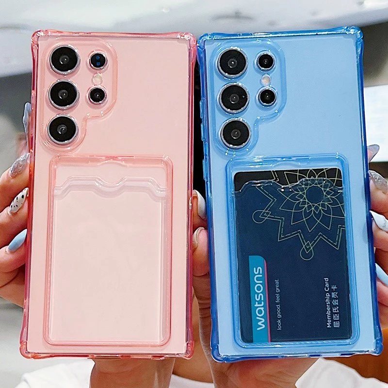 حافظة ناعمة من السيليكون لهاتف سامسونج جالاكسي S25 S24 S23 S21 FE S22 Ultra Plus حافظة للبطاقات شفافة مضادة للصدمات Fundas #2