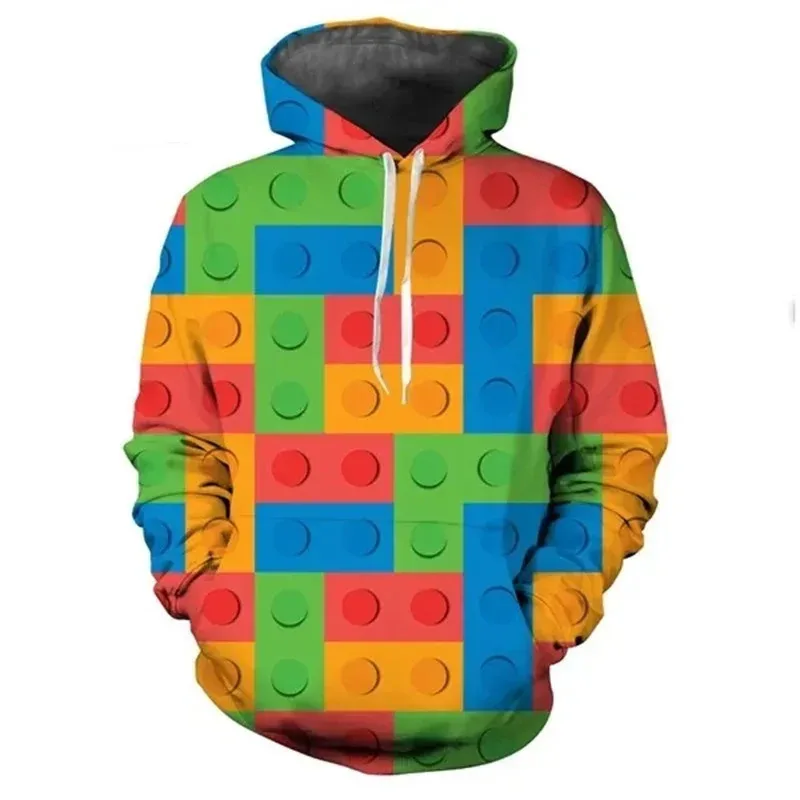 Toy Building Blocks 3D Printed Pop Hoodies For Men Adult's Toys Graphic Women Hooded Sweatshirts New Fashion Cool Pullovers