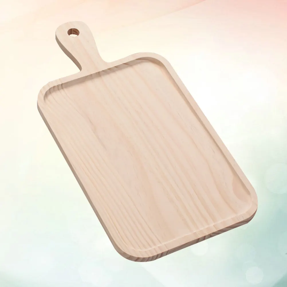 Solid Wood Pizza Cutting Board Multifunctional Pine Chopping Board with Handle Portable Lightweight Kitchen Tool Size 46Cm