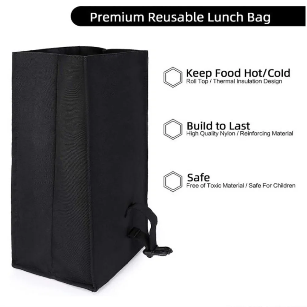 Adjustable Shoulder Strap Insulated Lunch Bag Lightweight Roll Top Collapsible Cooler Lunch Bags Shock-resistant Portable