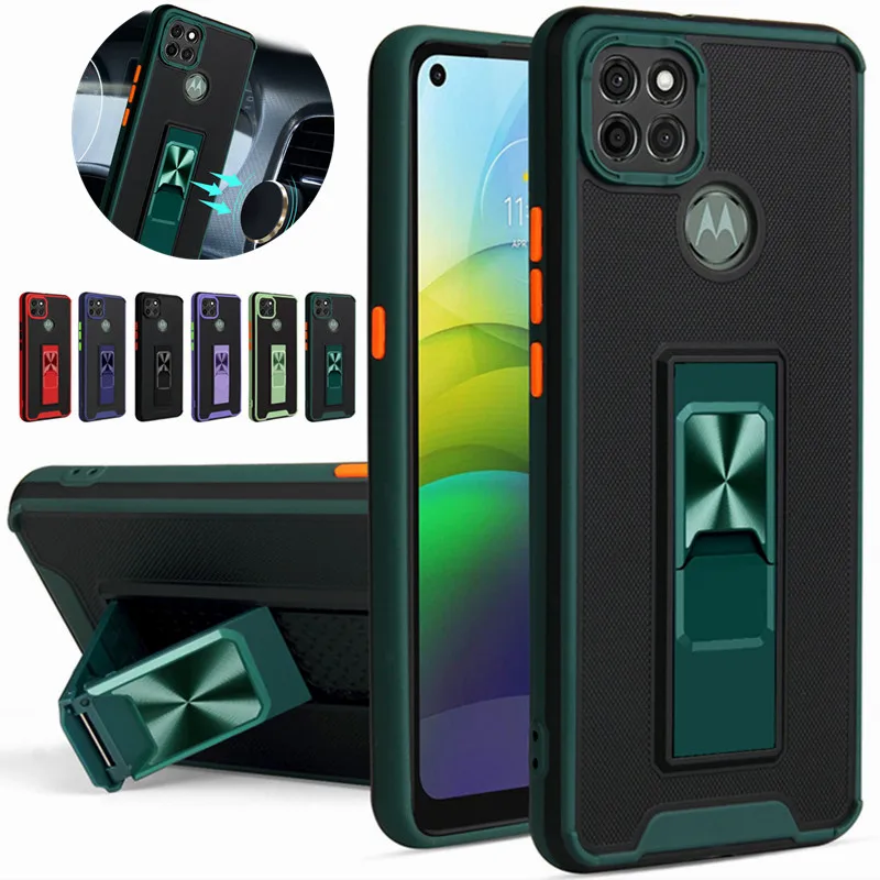 Rugged Armor Case For Motorola G9 Plus Play Car Magnetic Ring Holder Stand Cover For Moto G8 E7 Power E6S 2020 G Stylus 5G 2021