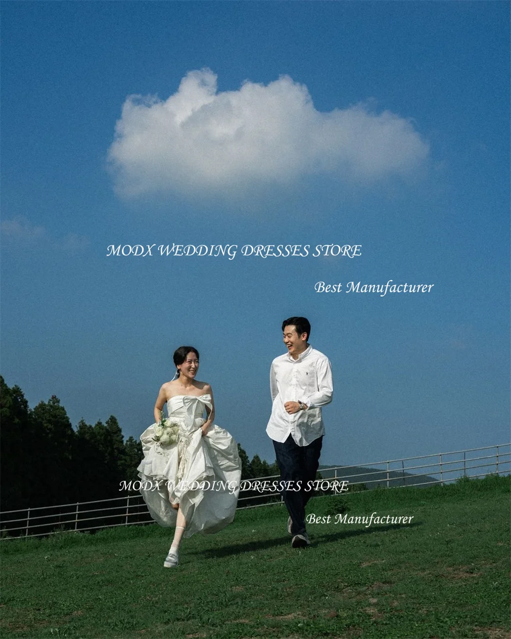 MODX بسيط ألف خط كوريا فستان الزفاف صورة تبادل لاطلاق النار حمالة الطابق طول الظهر الدانتيل يصل فستان زفاف Vestidos De Novias 2025 #4