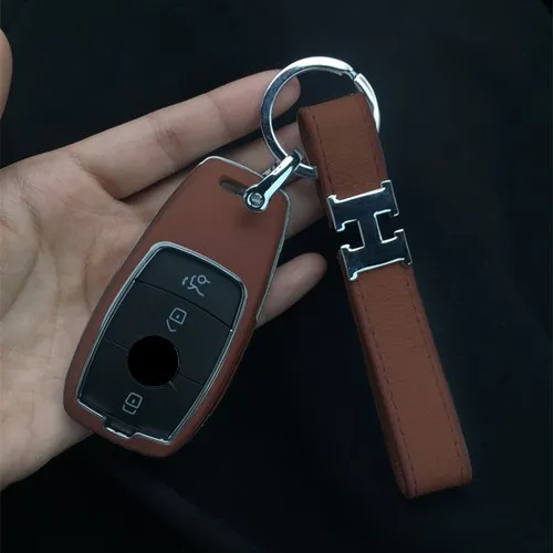Leather Car Key Case Cover Key Chain Key Bag Shell Protector for Mercedes-Benz A-Class C260l E200l E-Class E300l CLS GLC