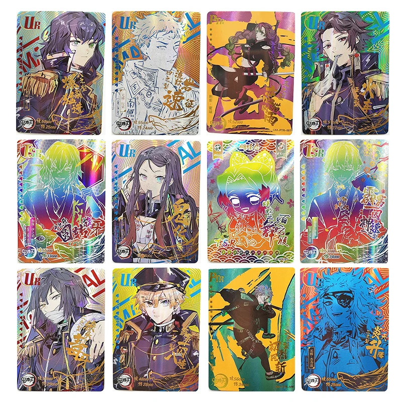 Anime Demon Slayer Ptr Tsr Ur Flash Card Kochou Shinobu Iguro Obanai Sanemi Collection Toy Solitaire Christmas Birthday Present