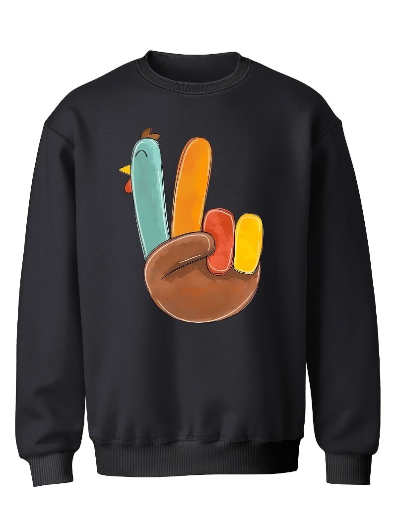 

Thanksgiving Fashionable Sportswear Soft Prints Mens 2025 Autumn Winter Round-neck Hoodie Is for Both Men and Women Top