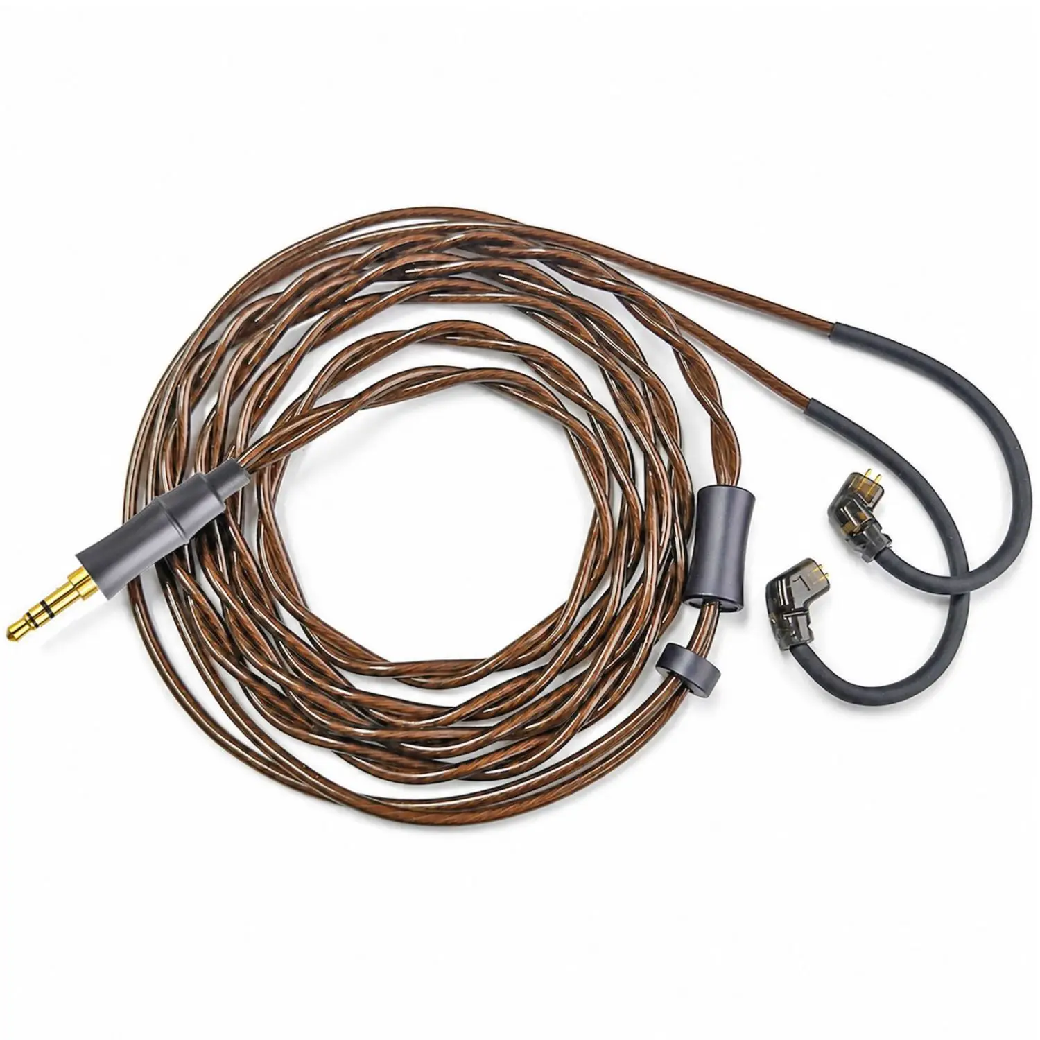 3.5mm to QDC Protruding 2Pin Earphone Upgrade Cable with Mic, Embedded 2Pin Replacement Cord for Various In-ear Headphones
