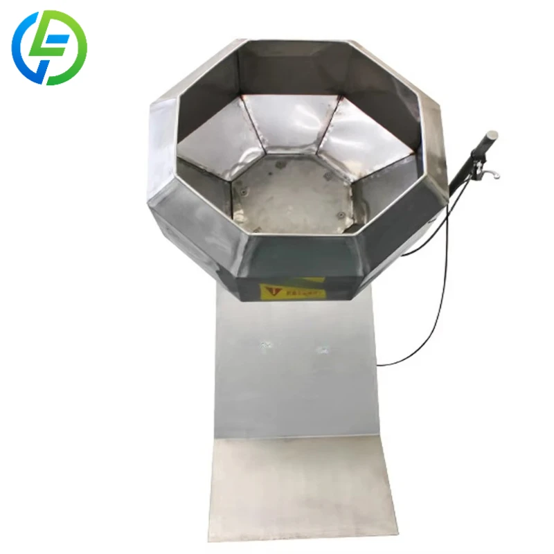 Customized Octagonal Seasoning Machine For Fried Food Chicken Nuggets Tofu Balls Fried Snacks Automatic Spice Coating Mixer