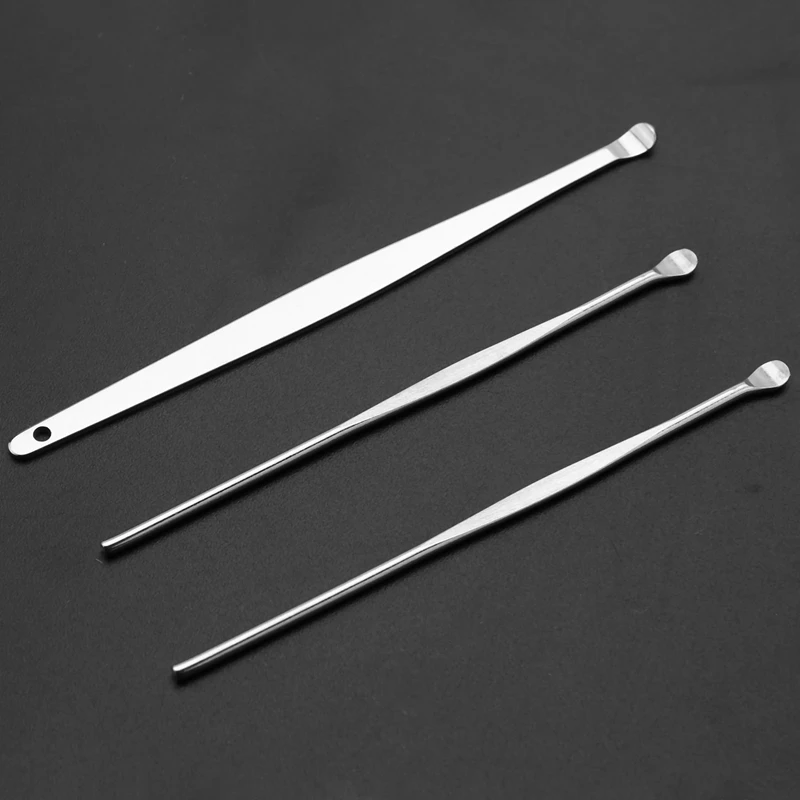 12 Stuks Oorplectrum Set Roestvrijstalen Oorsmeer Curette Remover Oorreiniger Lepel Spiraal Oor Schoon Gereedschap Met Koffer