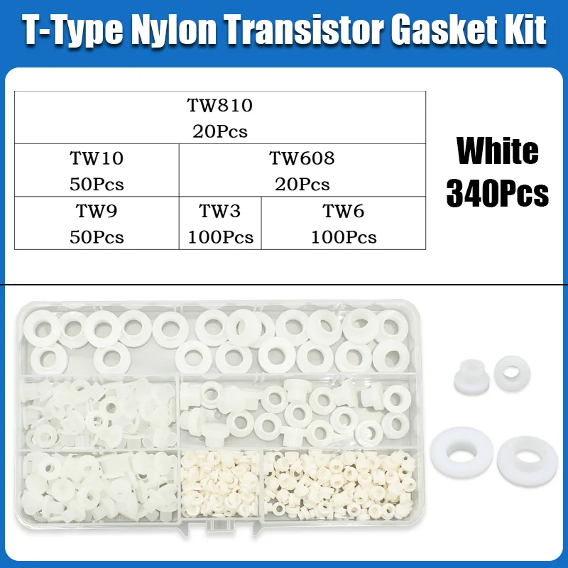 Weiße, schwarze T-Typ-Nylon-Stufen-Unterlegscheibe/konkav-konvexe Gewindebuchse, isolierende Pellets, TW3, TW6-TW16, Transistoren, Kornabstandshalter – Detail 8