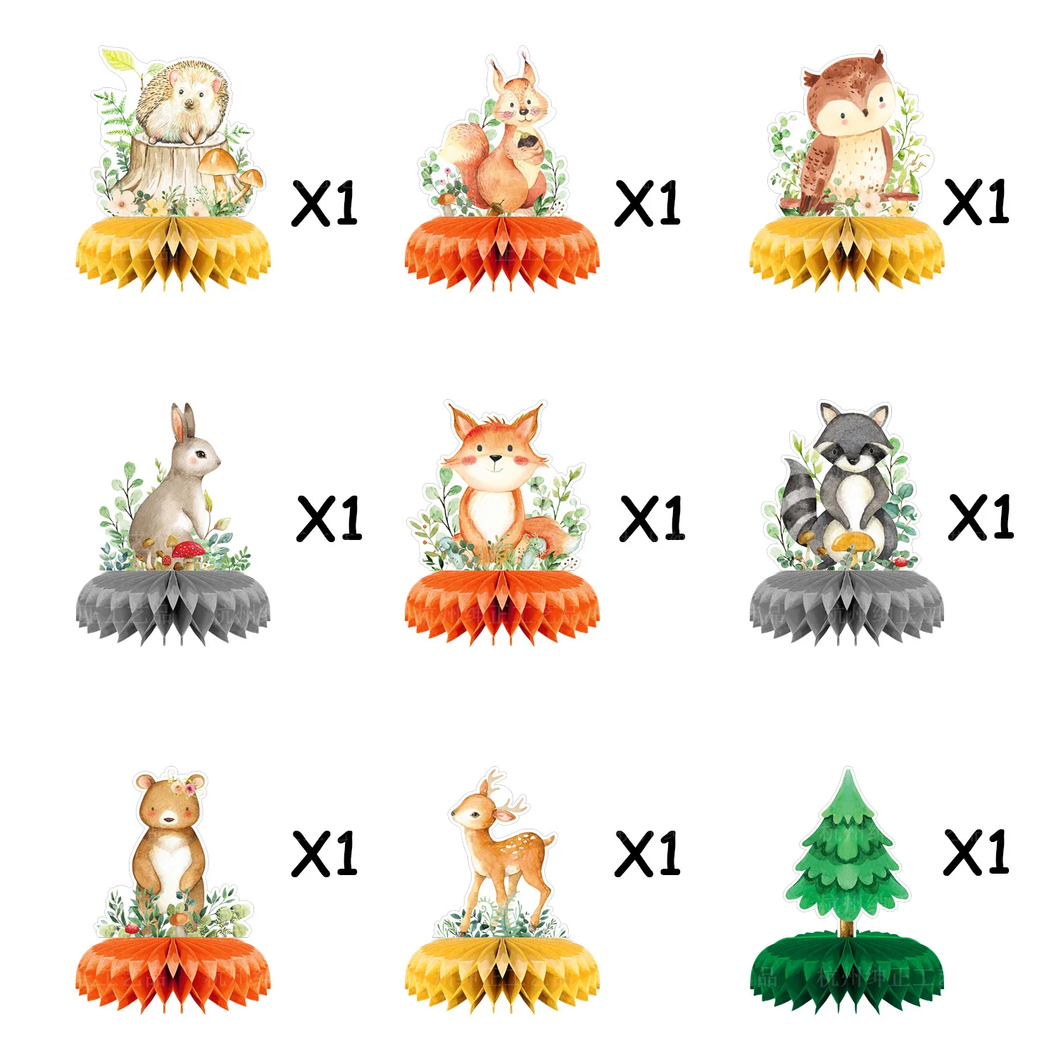 9pcs Jungle Animal Desktop decorazioni Jungle Safari Party Decor per ragazzo o ragazza 1st Birthday Party Baby Shower Supplies