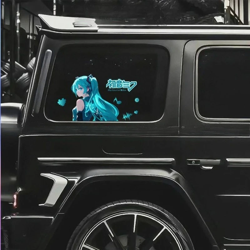 Anime Hatsune Miku Niedliche Cartoon-Aufkleber, Wasserfeste Aufkleber für Auto, E-Bike, Motorrad, Helm und Gepäck, Kreative Dekorationen