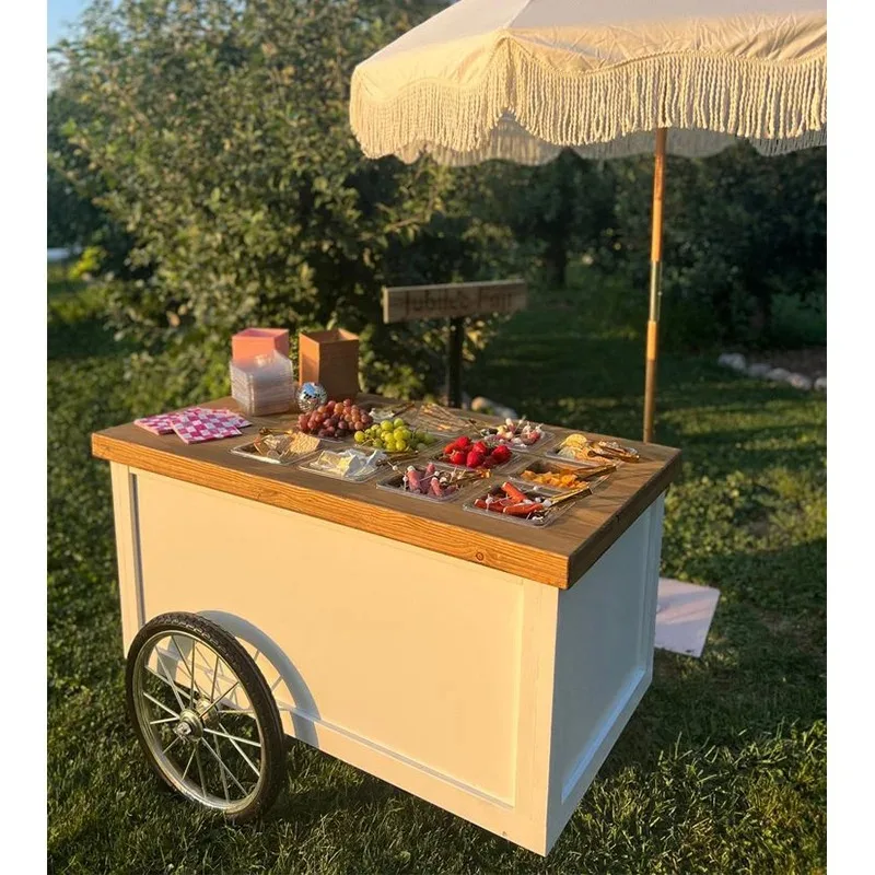 

Factory price candy cart mobile detachable food cart for event decoration or business