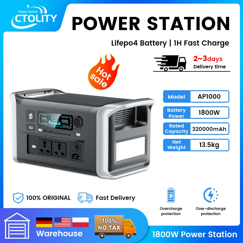 220 v AC Outlets 300W 500W 1000W 2000W Portable Power Station Warehouse in Stock Lifepo4 Battery UPS Function Camping Power