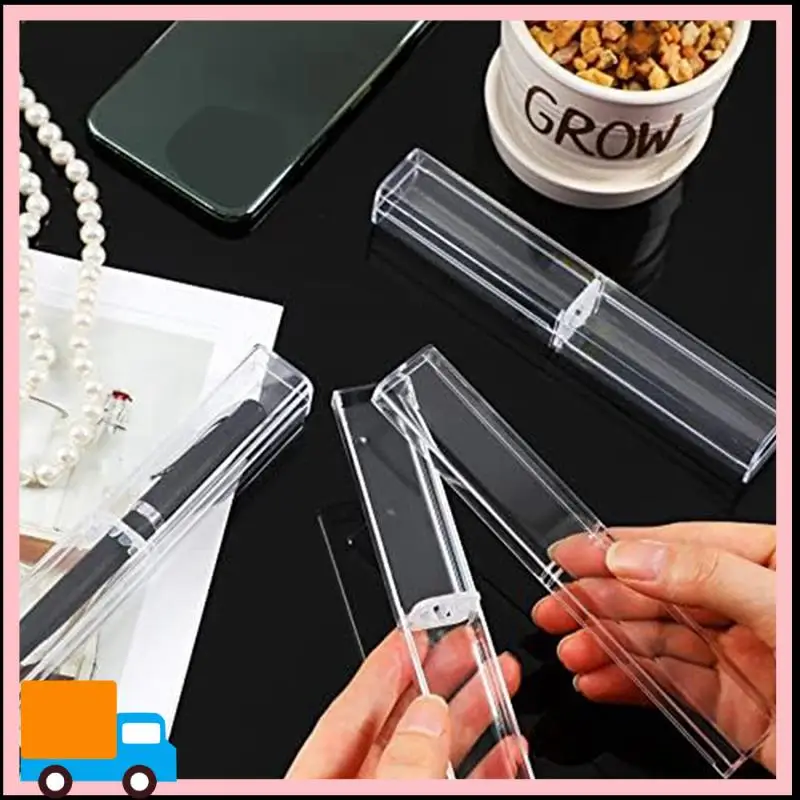 40 ชิ้นของขวัญกล่องดินสอเปล่าปากกาพลาสติกโปร่งใสกล่องดินสอพลาสติก