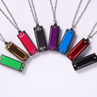 1Pcs MIni Harmonica Necklace 4 Hole 8 Tone Protable Harmonica Music Instruments Children's Gifts Color Random