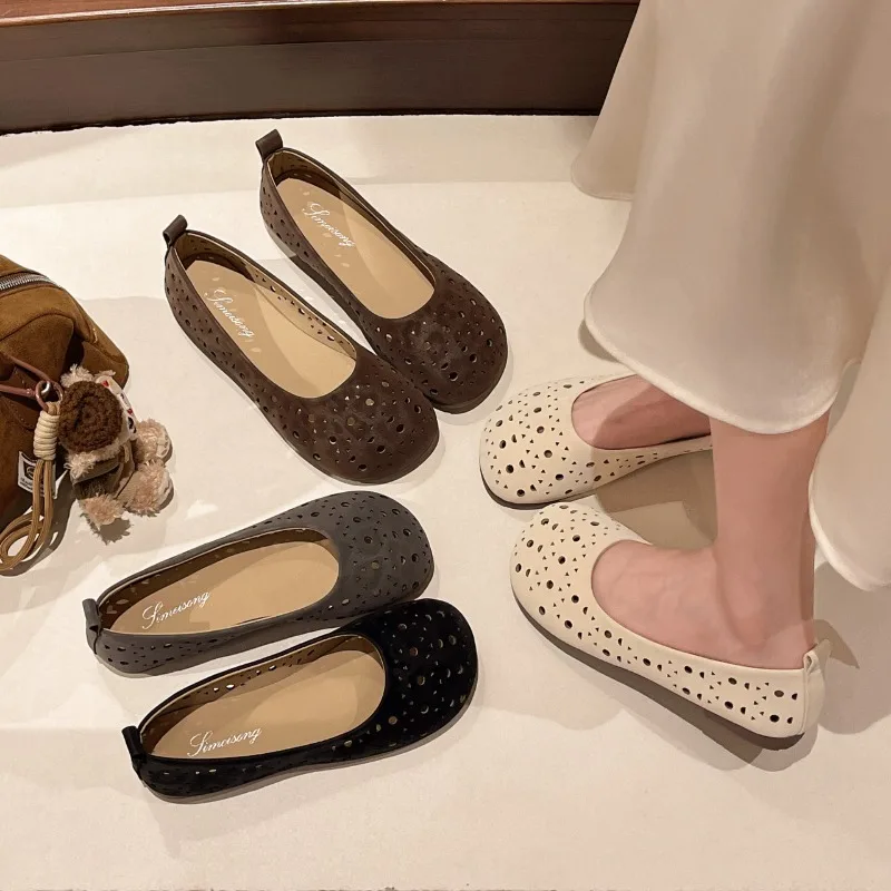 

New Spring and Autumn Women's Comfortable Solid Color Fish Mouth Closed Toe Single Shoes Women Breathable Fashion Low Top Shoes