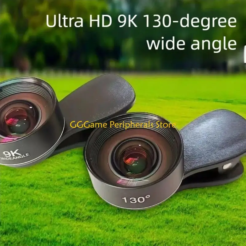 U55B Lensa Ponsel Pintar Universal Rilis Cepat 130 ° Lensa Sudut Lebar Dudukan Klip Kaca untuk Perangkat Ponsel Seri 16 15