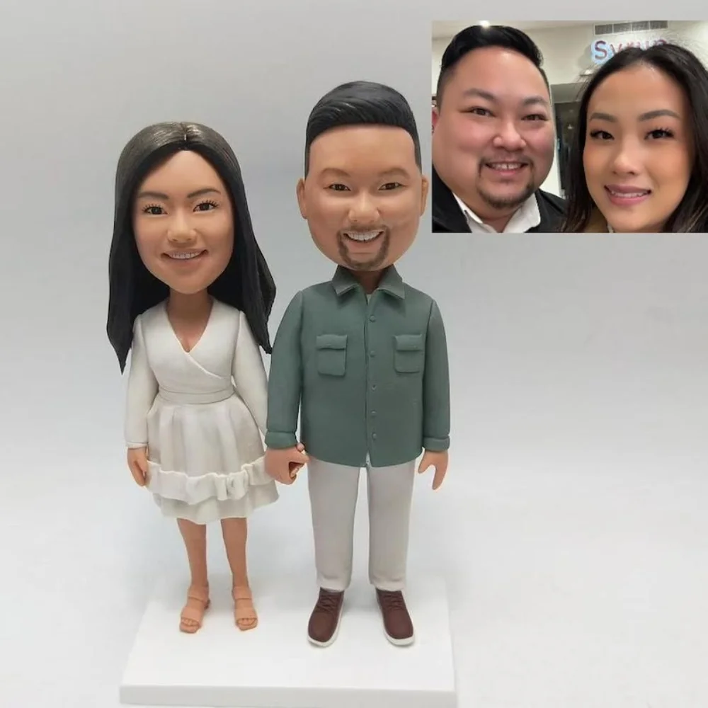 

Figura Personalizada Cuerpo Entero Custom Bobble Head Gift For Him Her 3D Wedding Birthday Anniversary Decor