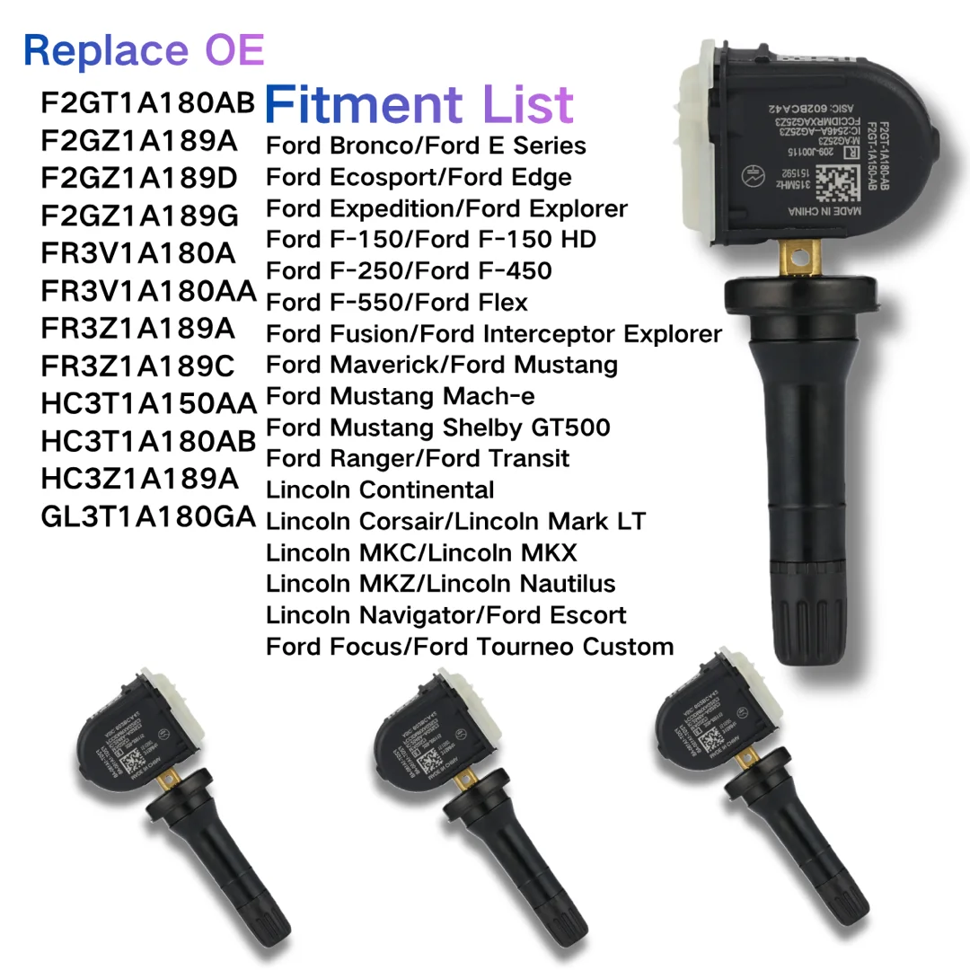

1/2/4 шт. Предварительно запрограммированные датчики TPMS F2GT1A180AB FR3V1A180AA FR3Z1A189A FR3Z1A189C для Ford F250 F150 2015-2020, подходят для автомобилей ЕС/США