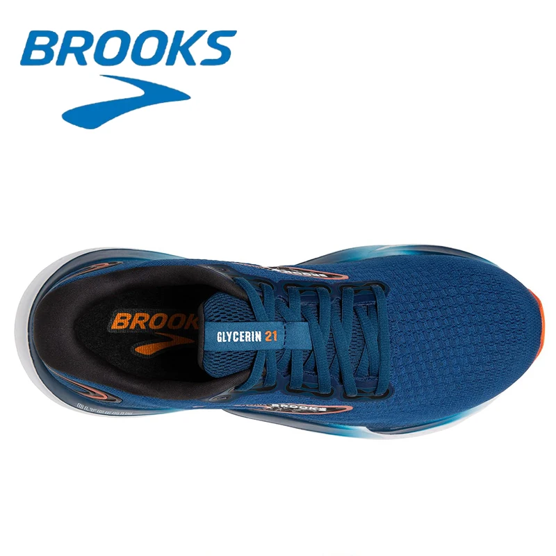 Brooks Glycerin 21 Dark Blue Fashion Men's Running Shoes Mesh Lightweight Breathable Casual Sports Shoes Men Shoes image 5