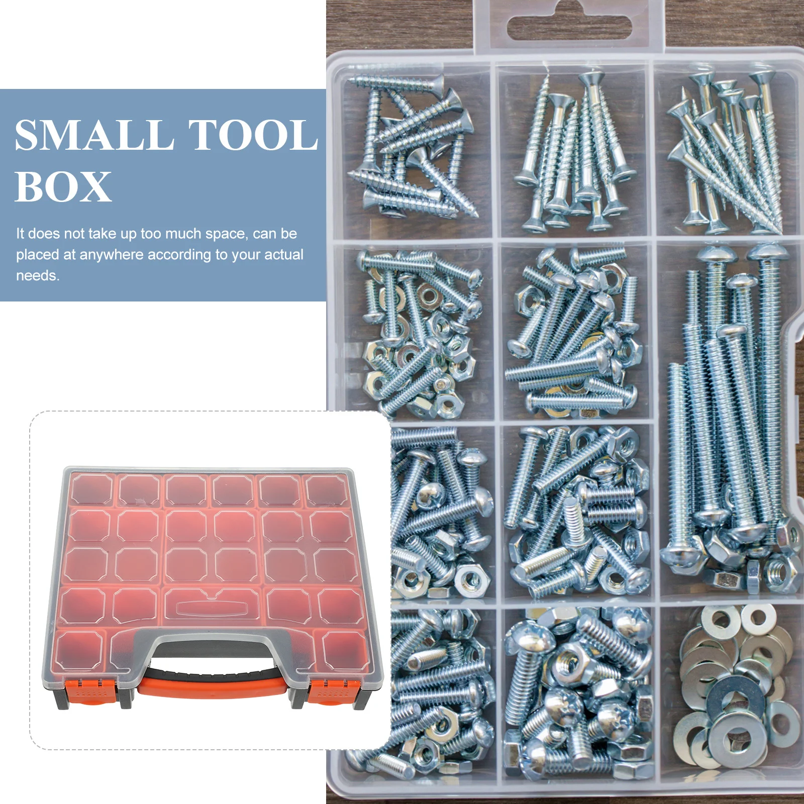 

Plastic Organizer Box Hardware Organizer Compartment Storage Container Screw Small Parts Storage Box Transparent Practical