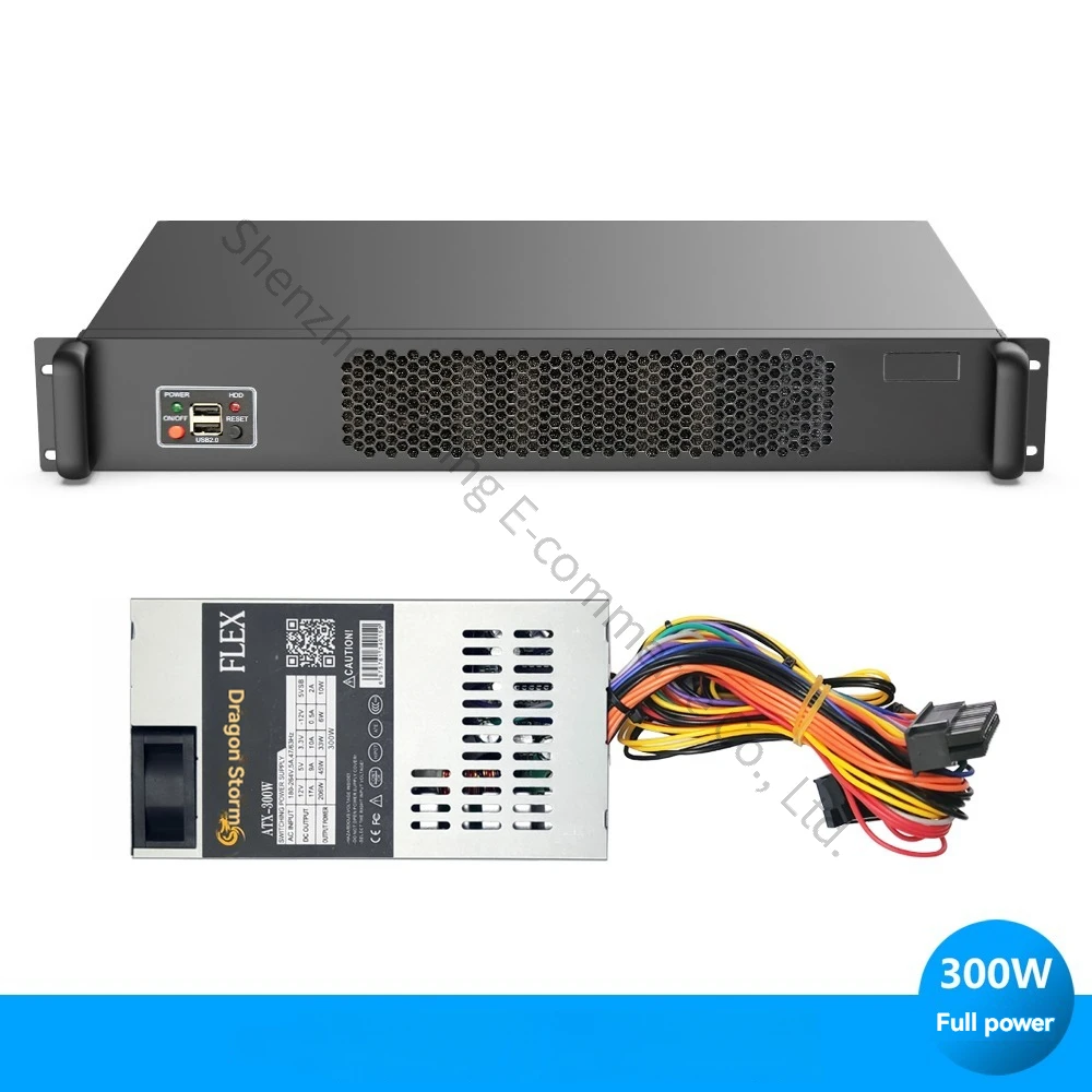 

1.5U Industrial Control Chassis Software Router NAS Monitoring Server ATX Board Position 6CM Fan FLEX Power Supply Steel Black