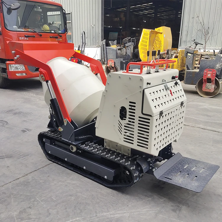 

China Factory Sale Mini 0.3 CBM Crawler Hydraulic Concrete Mixer Good Quality CE Epa Engine Self-loading Pump Motor Core