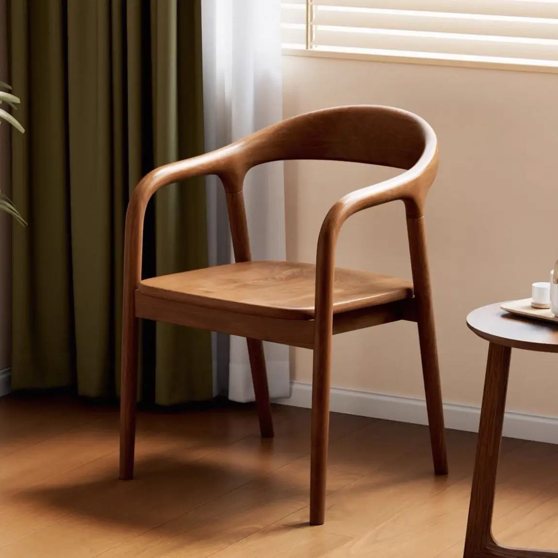 

#Nordic Solid Wood Dining Chair With Backrest Modern Design For Home Study Restaurant Use