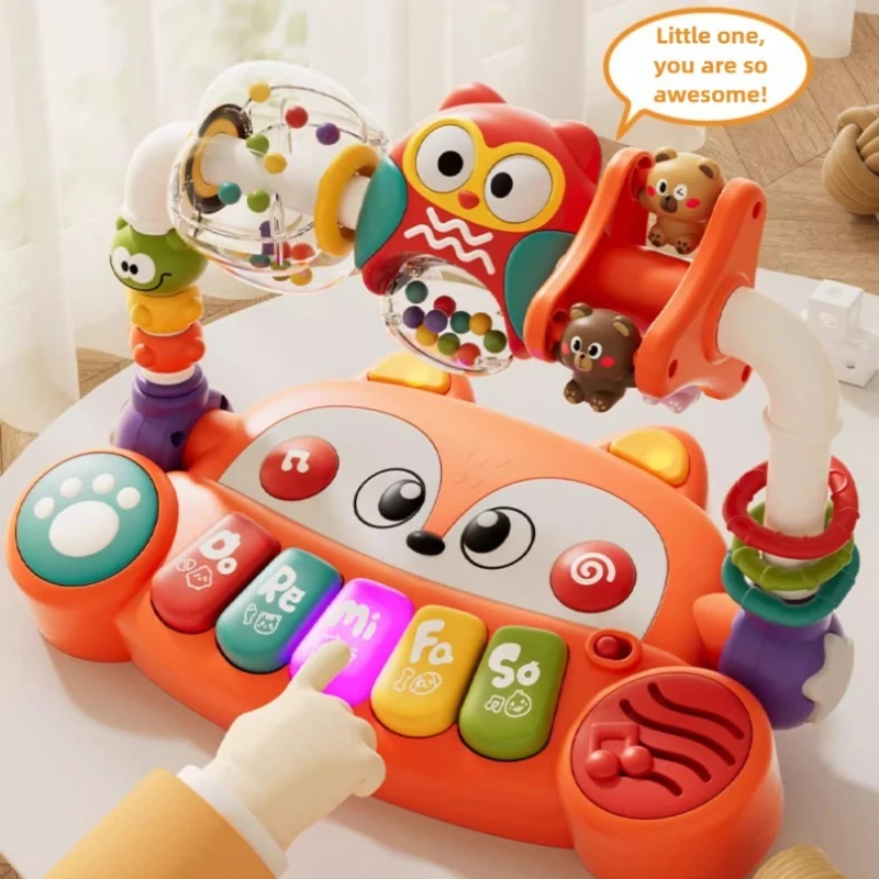 多機能電子キーボードベビーミニピアノ、ライト付き音楽幼児用楽器、子供向け教育玩具