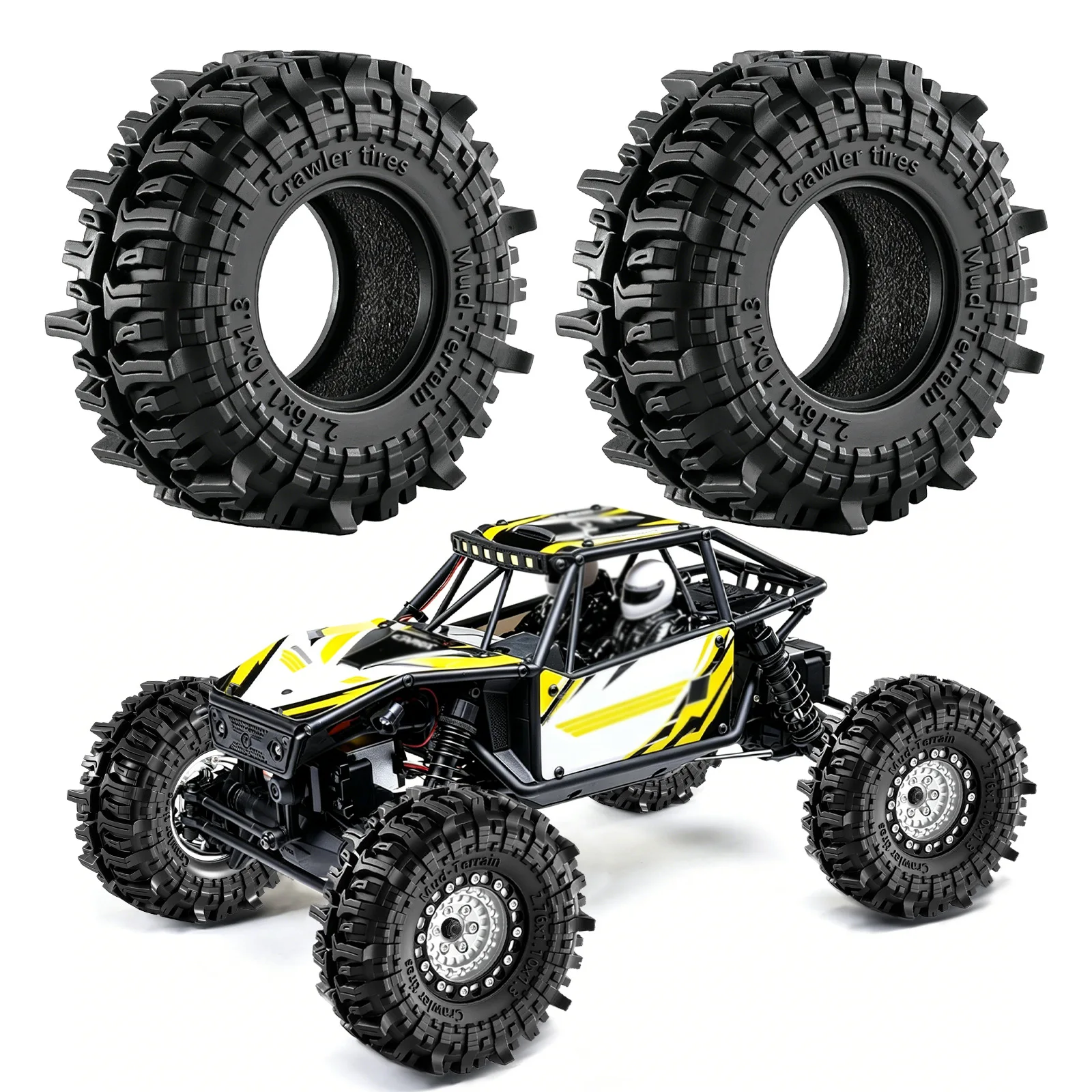 4pcs 1.3 inch 70*28mm Rubber Crawler Tire Tyre for 1/24 1/18 Axial SCX24 AX24 FMS FCX24 TRX4M Ascent-18 RC Crawler Upgrade Parts