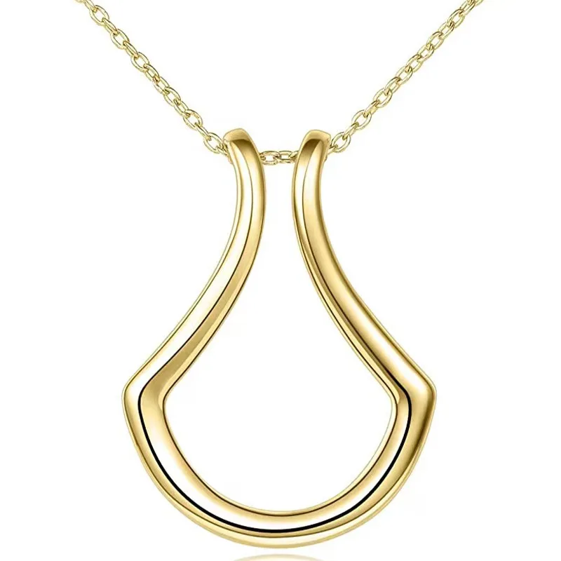 Dainty Ring Holder Necklace Horseshoe, Drop Ring Holder Necklaces Mountain, Wedding Engagement Rings Holders Surgeons