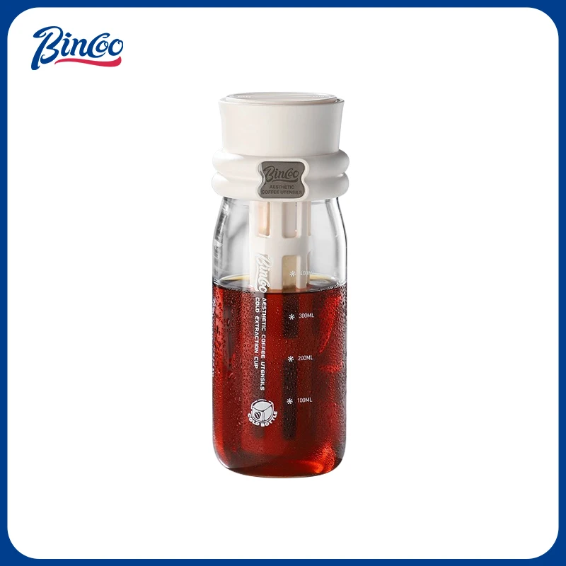 Bincoo 600ML Summer Cold Brew Coffee Maker Coffee Cup Portable Travel Cold Brew Bottle Pitcher Glass Water Cup