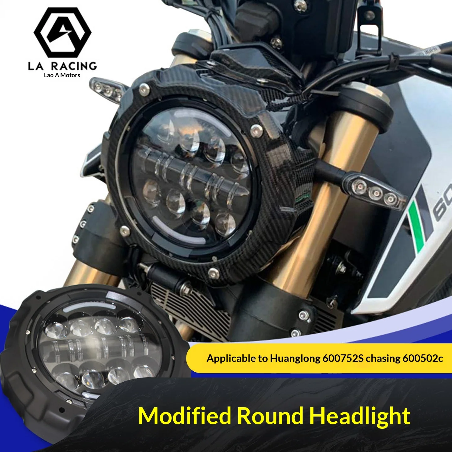 【Premium】For Benelli BN600 752S, SRK600 502C modified headlights, front assemblies, front lights, round headlights, high and l