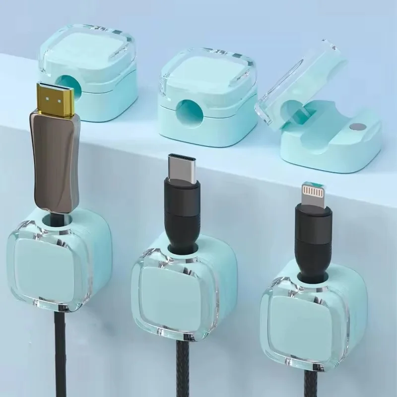 6pcs Magnetic Cable Clips USB Cable Smooth Adjustable Cord Holder Desk Cable Management Wire Keeper Cable Organizer Line Holder