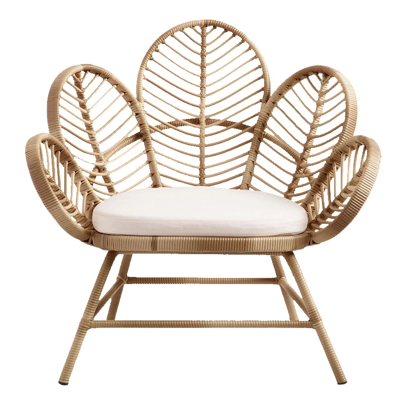 

Hot-selling home sofa chairs Nordic leisure single rattan chairs rattan chairs balcony living room business simple peacock