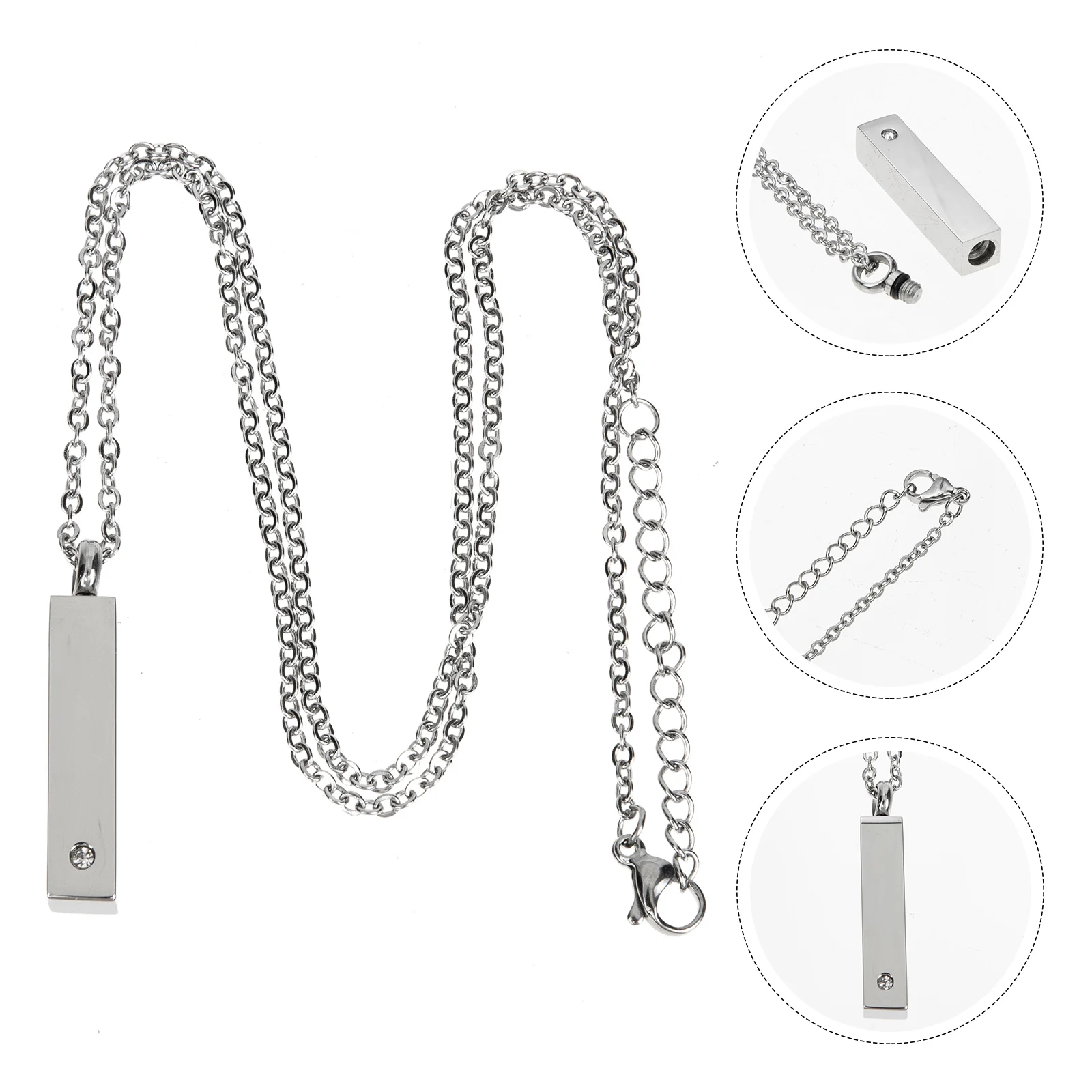 

1Set Stainless Steel Ashes Urn Pendant Cremation Memorial Jewelry For Hair Perfume Keepsake Men Women Gift Cremation Necklace