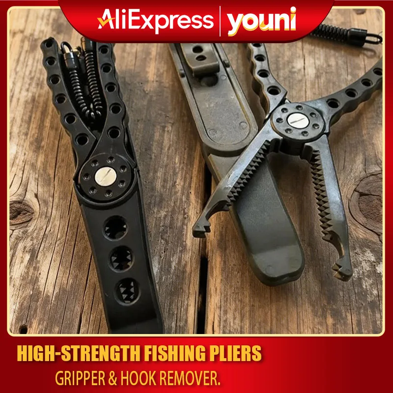 Paquete de 1/2 alicates multifunción para aterrizaje de peces, agarre de pescado resistente para señuelos y pesca salvaje, pinza portátil para peces
