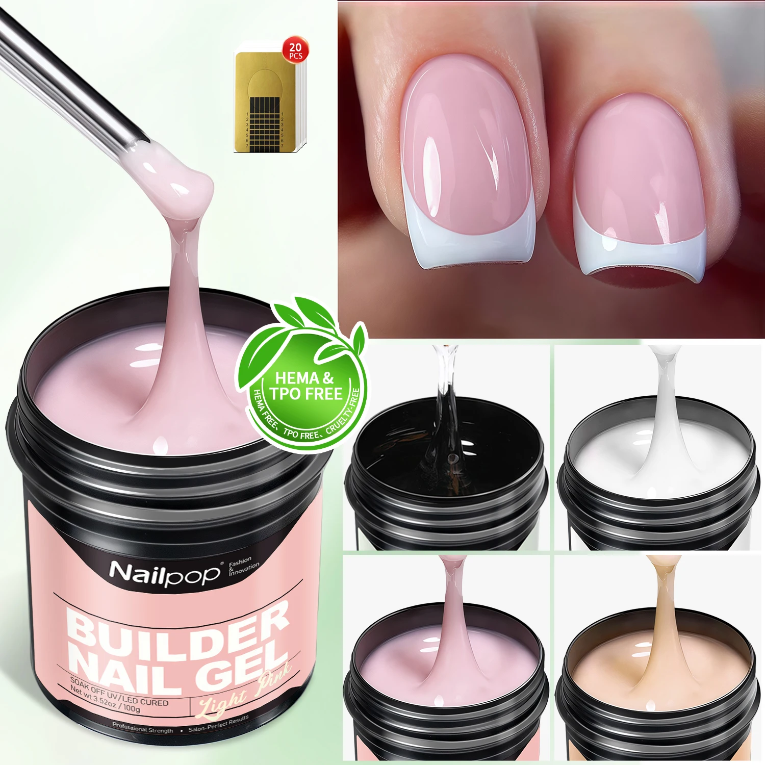 Nail Extension Gel Clear White Nude Pink Poly Gel for Nails UV LED Builder Gel Varnish Acrylic Polish Manicure Tools 30/100g