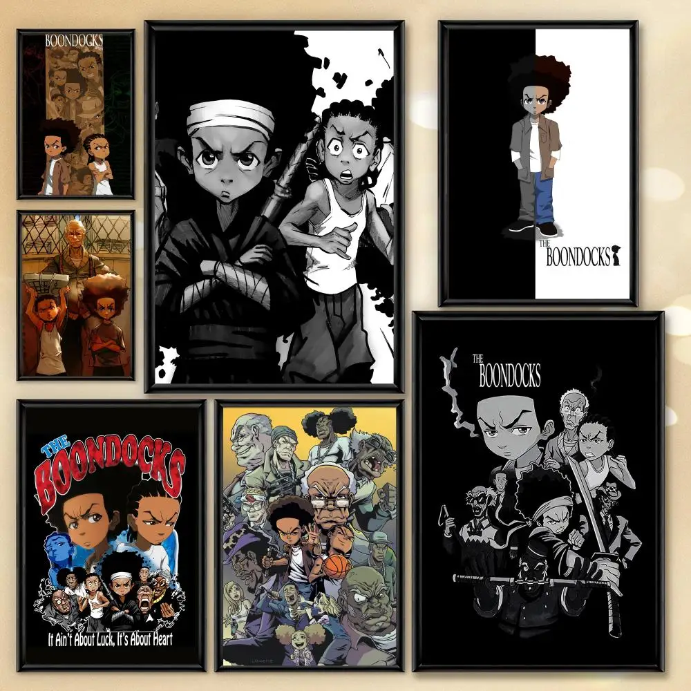 Das klassische Boondocks-Poster in HD-Qualität, aus wasserfestem PVC, als Wanddekoration – selbstklebend und wiederverwendbar für Zuhause, Büro oder Bar.