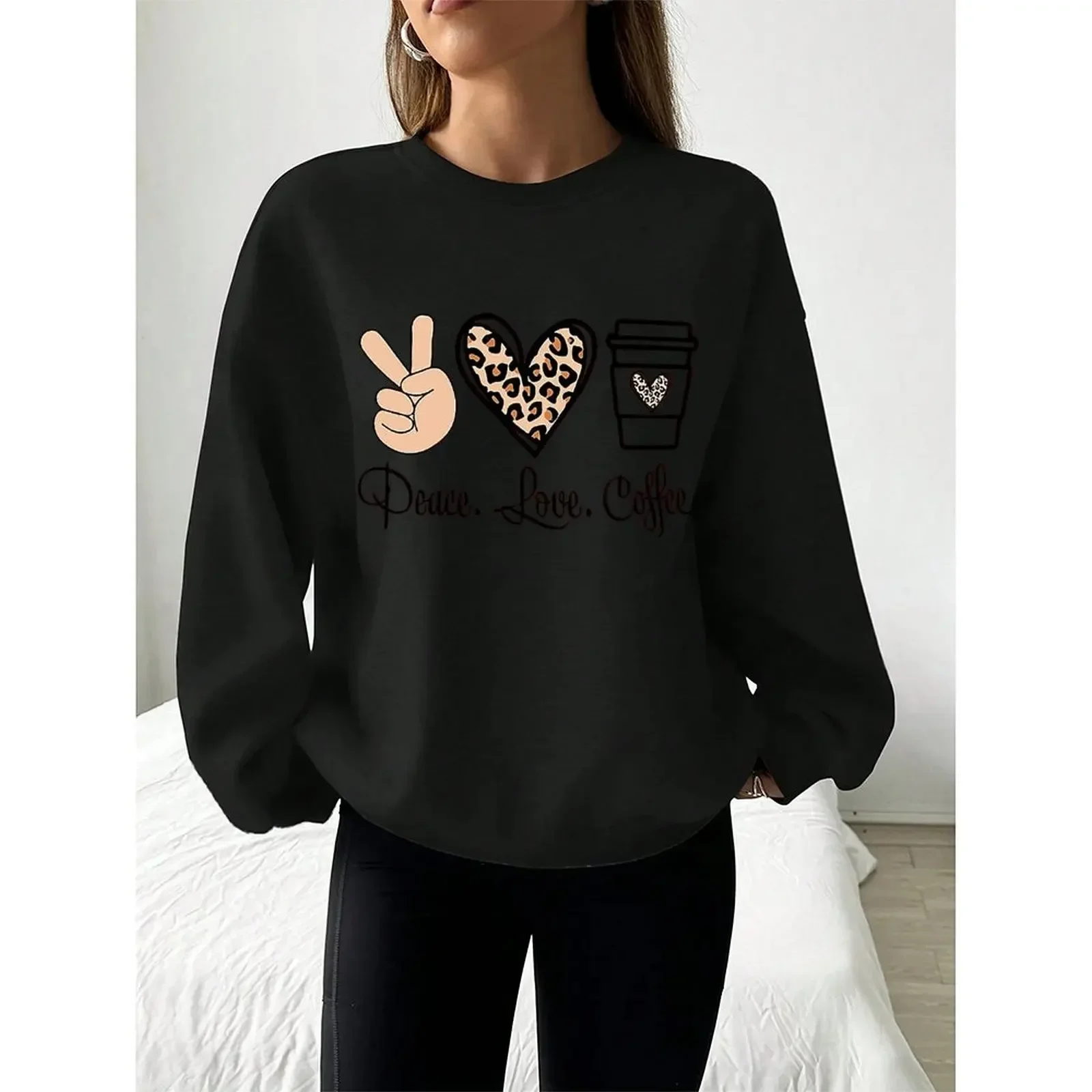 

Pullovers O-Neck Sweatshirts For Woman Velvet Winter Casual Loose Fashion Comfortable Printed Pattern Long Sleeve Tops 2025
