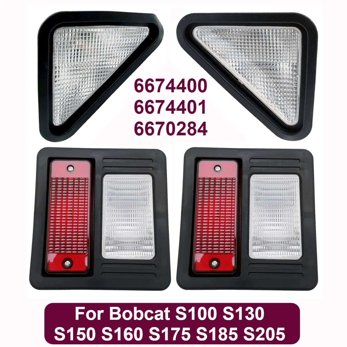 Headlight Tail Exterior Light Kit for Bobcat S100 S130 S150 S160 S175 S185 S205  6718042  6718043  6670284