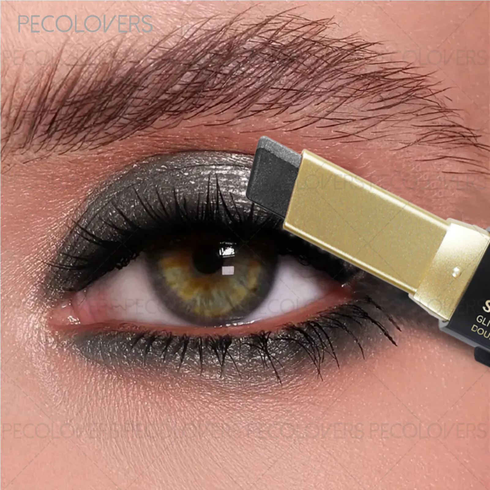 Bâton de fard à paupières coloré brillant, stylo d'ombre à paupières Design Push and Pull, paillettes faciles à colorer, bicolore lumineux et foncé 1 pièces