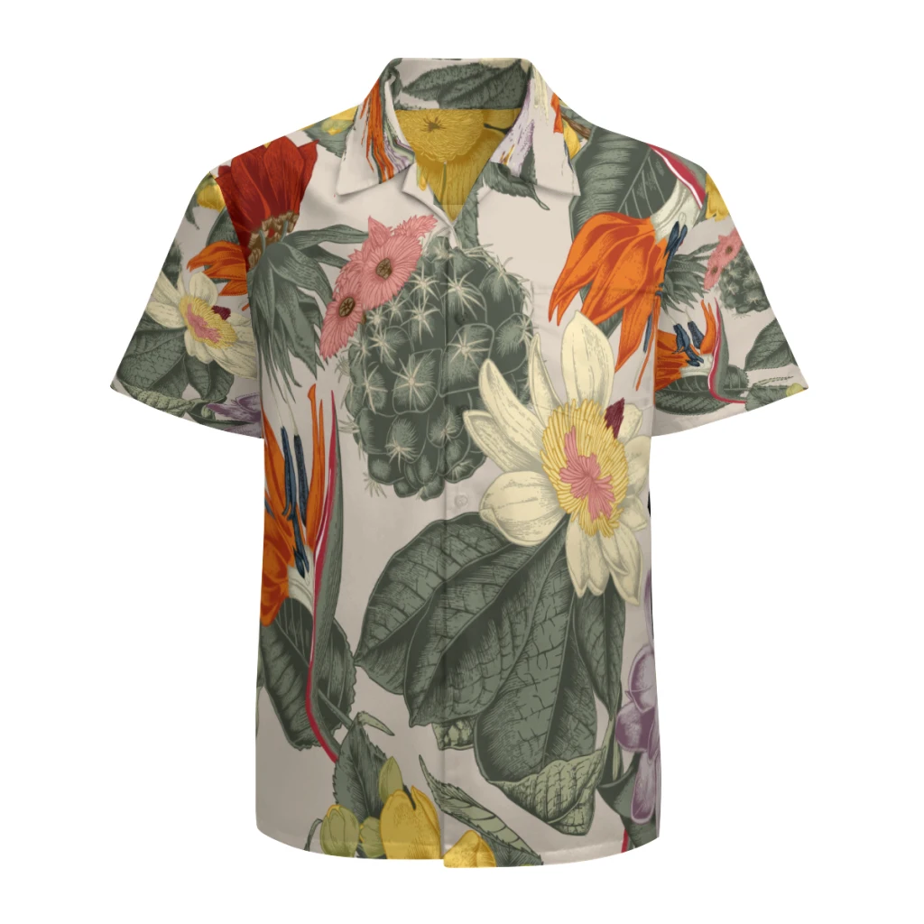 

Men's Hawaiian Shirt Short Sleeve Casual Button Down Floral Printed Beach Shirts with Pocket Quick Dry Breathable